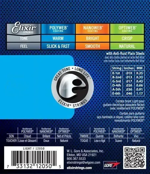 Elixir Strings Polyweb Electric Guitar Strings - .010-.046 Light — view 2