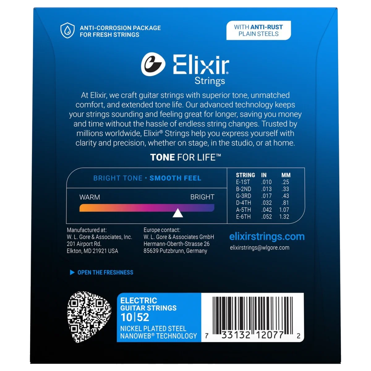 Elixir Nanoweb Light Heavy Electric Strings – 10-52 — view 2