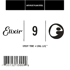Elixir 13009 Plain Steel Single Guitar String – .009 Gauge