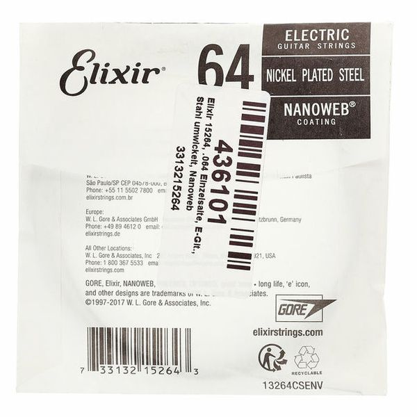 Elixir .064 Single Electric Guitar String — view 1