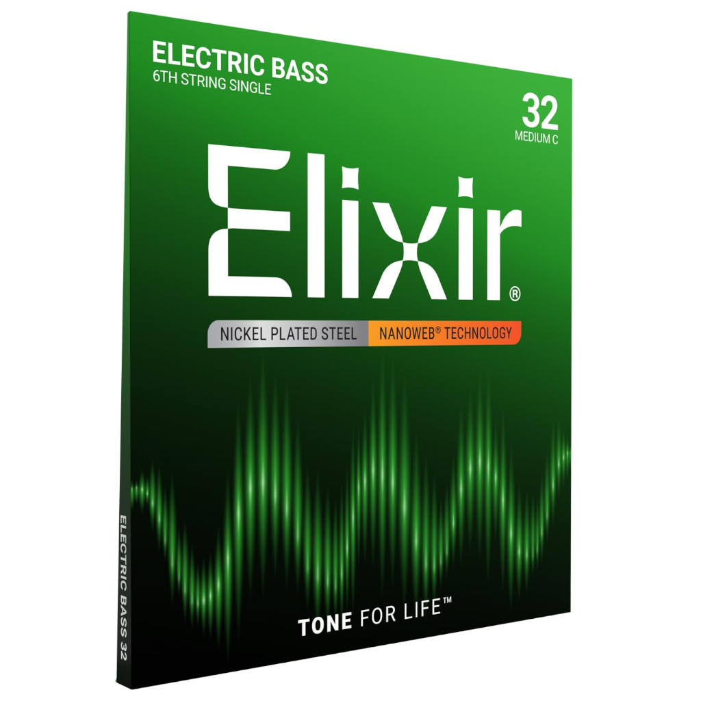Elixir Nanoweb Single 6th String for Bass Guitar – (0.32)
