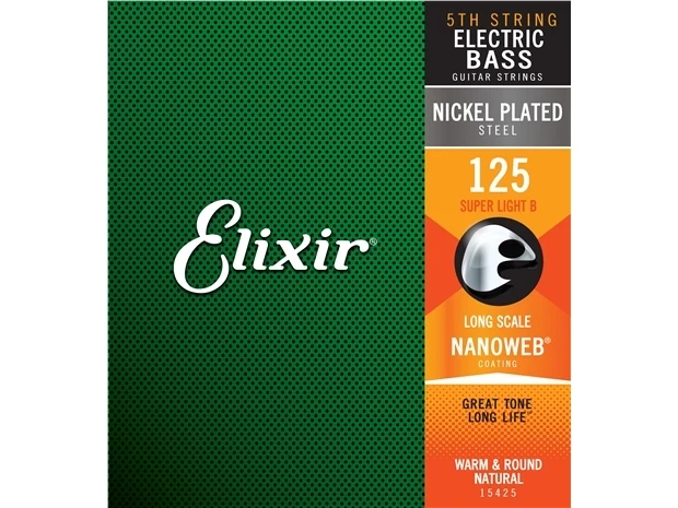 Elixir 15425 Nanoweb Steel Single Bass String – .125
