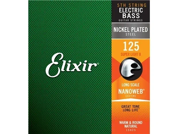 Elixir 15425 Nanoweb Steel Single Bass String – .125