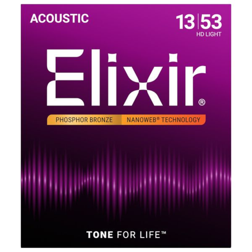 Elixir Strings 16182 Nanoweb Phosphor Bronze Acoustic Guitar Strings – .013-.053 — view 1