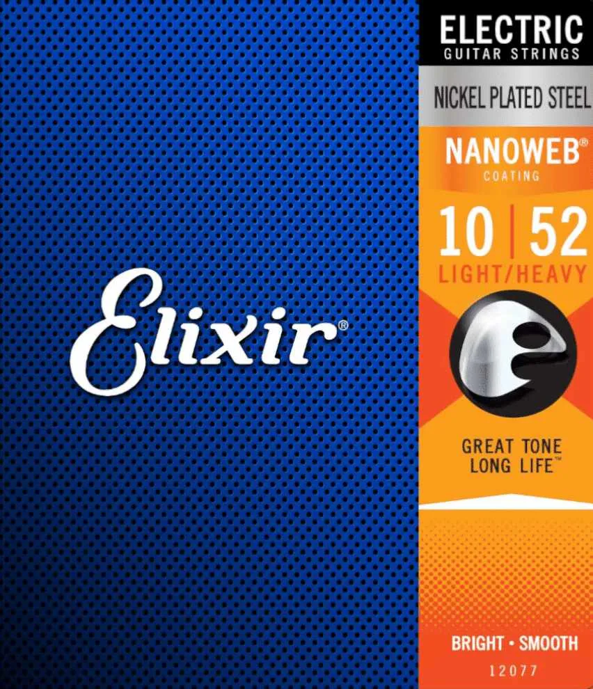 Elixir Nanoweb Light Top-Heavy Bottom Electric Guitar Strings – (10-52)