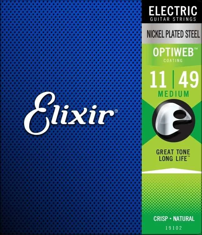 Elixir Optiweb Medium Electric Guitar Strings – (11-49)