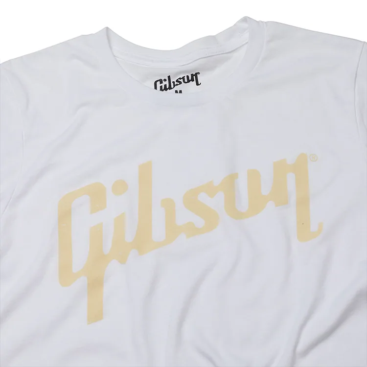 Gibson Distressed Logo White T-Shirt Small — view 2