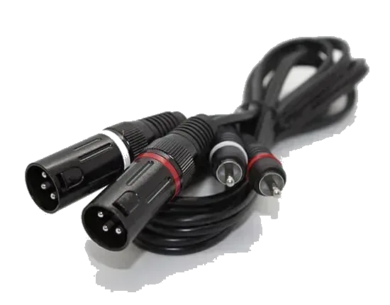 Cyberdyne XLR (Cannon) Male x 2 to 2RCA Male Cable (1.8m)