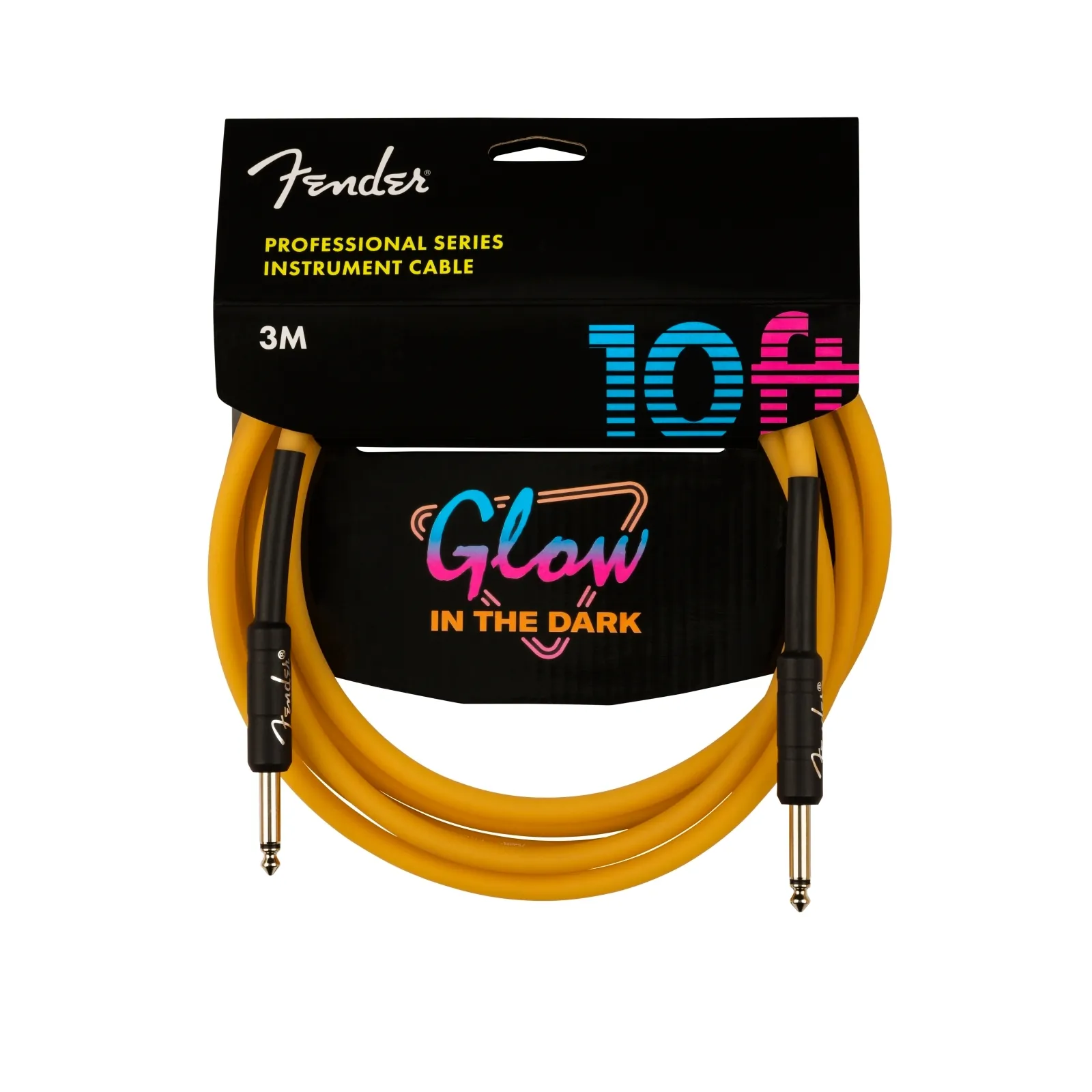Fender Professional Series Glow in the Dark Orange Instrument Cable - 10 Feet — view 1