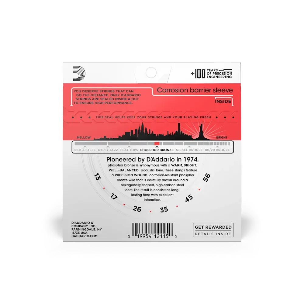 D'Addario EJ17 Phosphor Bronze Acoustic Guitar Strings 013-056 — view 2