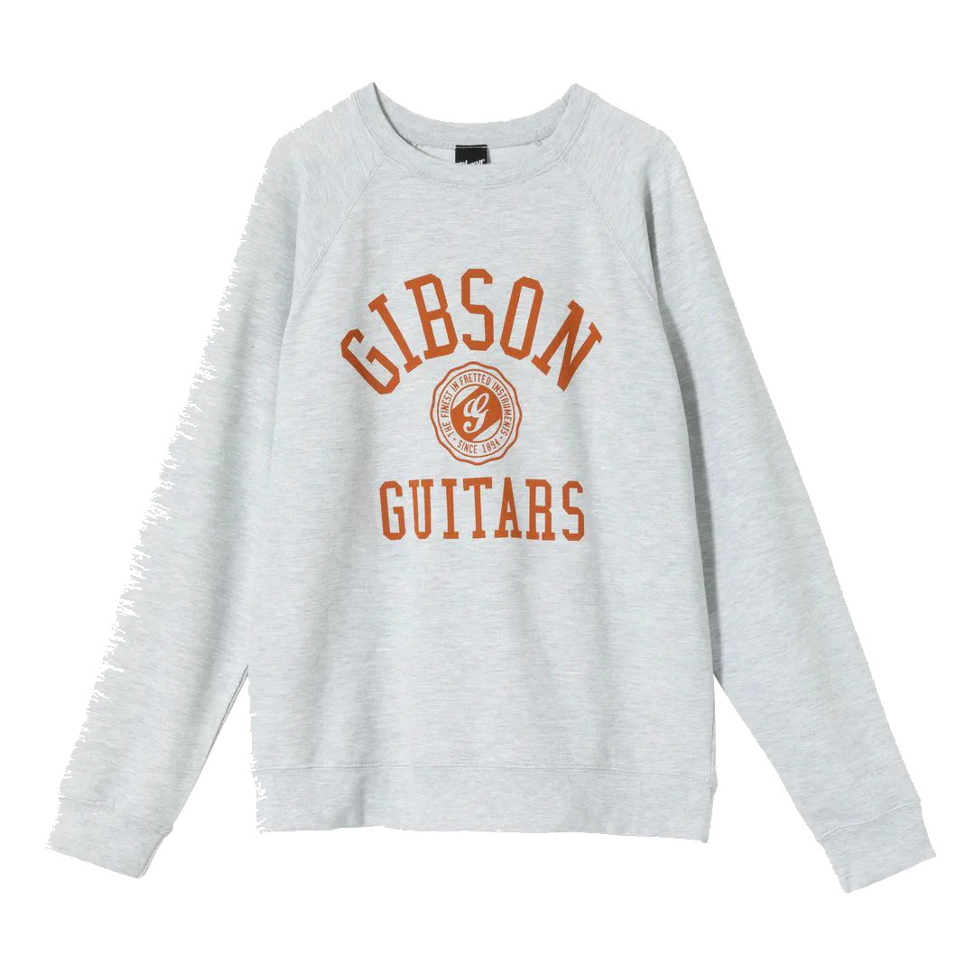 Gibson Collegiate Crewneck Pullover – Heather Gray — view 1