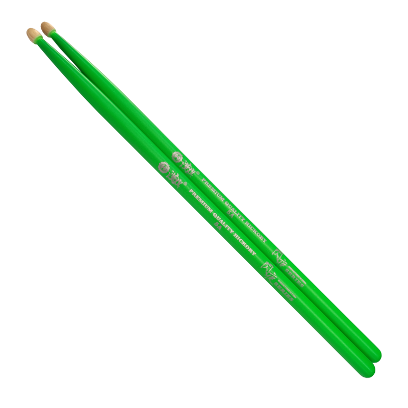 Hanflag 5A Fluorescent Series Drum Sticks (Green) — view 1
