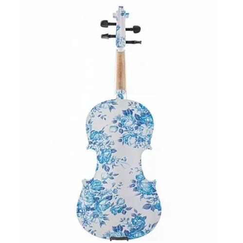 Kinglos YZ Series Art 4/4 Violin – Floral Blue — view 3