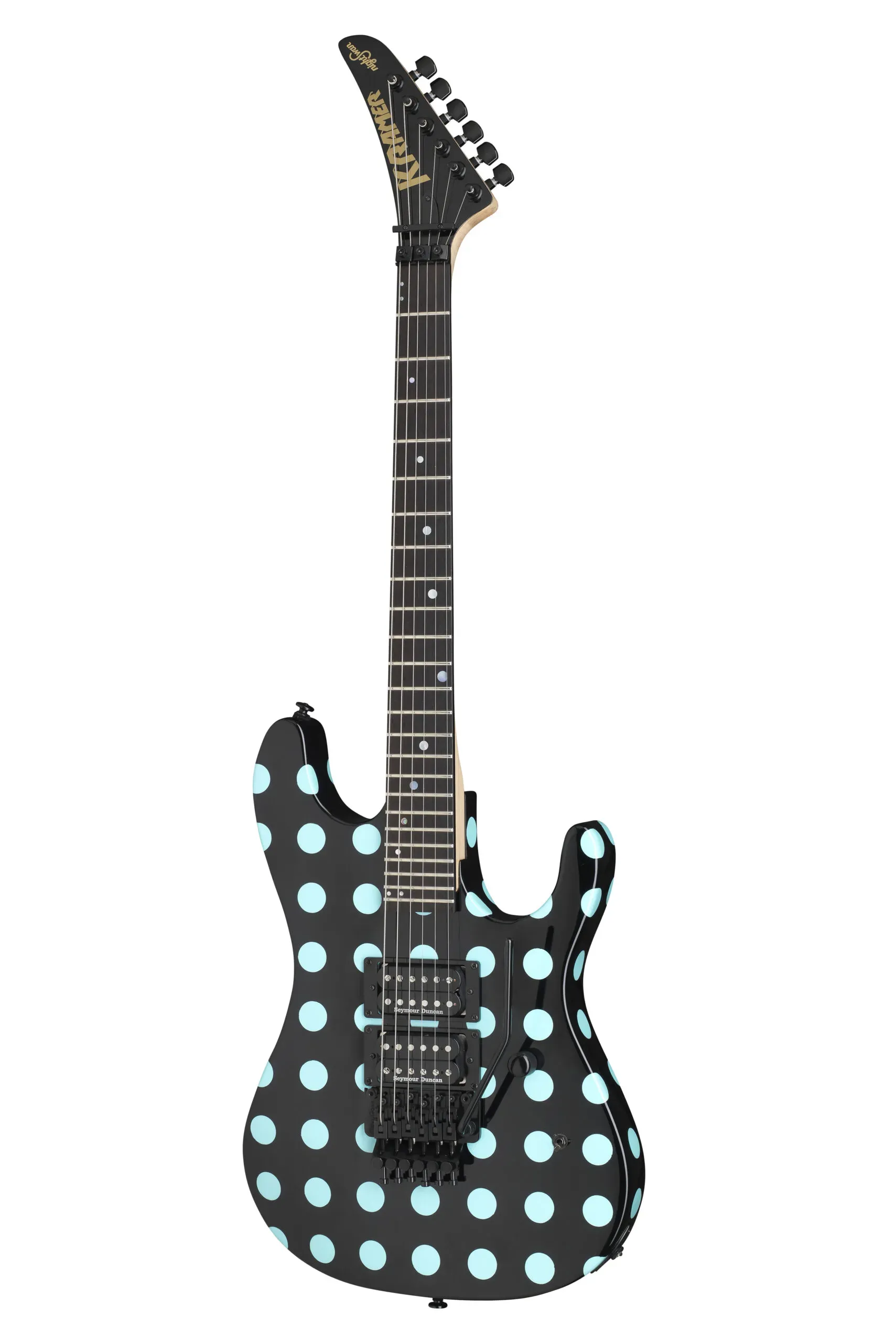 Kramer Nightswan Electric Guitar - Black with Blue Polka Dots — view 1