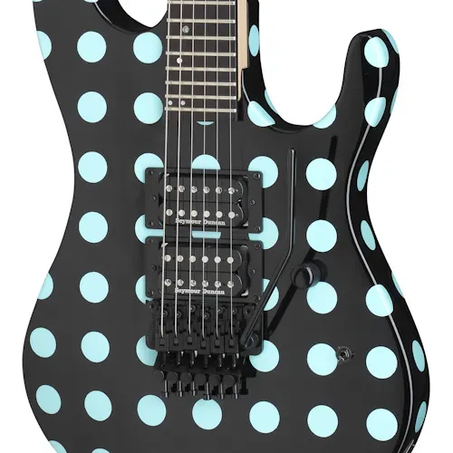 Kramer Nightswan Electric Guitar - Black with Blue Polka Dots — view 3