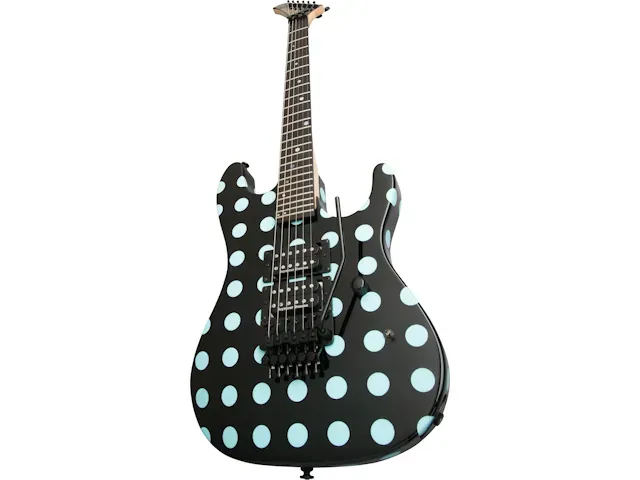 Kramer Nightswan Electric Guitar - Black with Blue Polka Dots — view 5