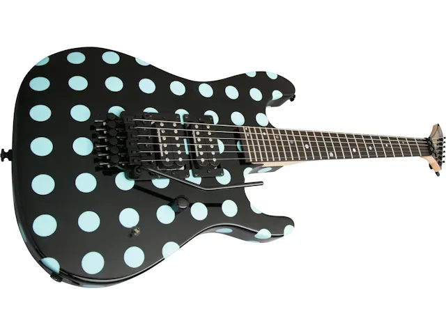Kramer Nightswan Electric Guitar - Black with Blue Polka Dots — view 6