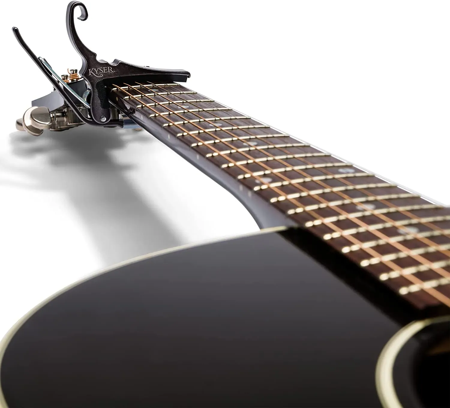 Kyser 6 String Quick Change Acoustic Guitar Capo - Black Chrome — view 3