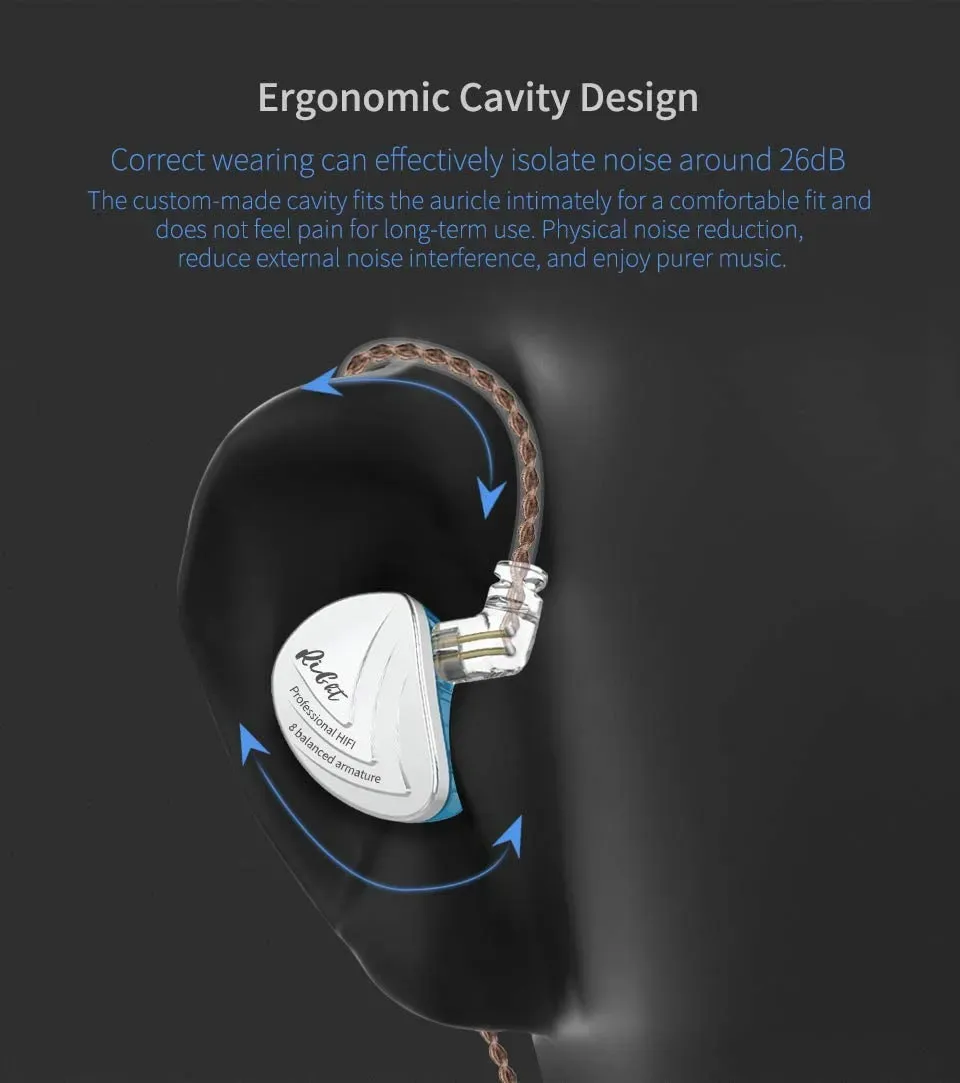 KZ AS16 - Balanced Armature In-Ear Monitor Earphones – Blue — view 2