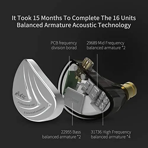 KZ AS16 - Balanced Armature In-Ear Monitor Earphones – Blue — view 3