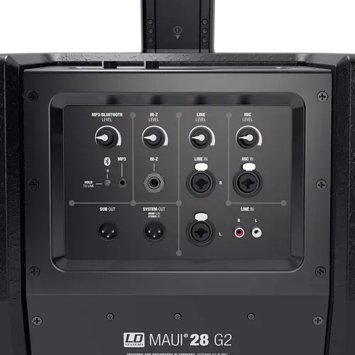 LD Systems MAUI 28 G2 Compact Column PA System with Mixer and Bluetooth (Black) — view 10