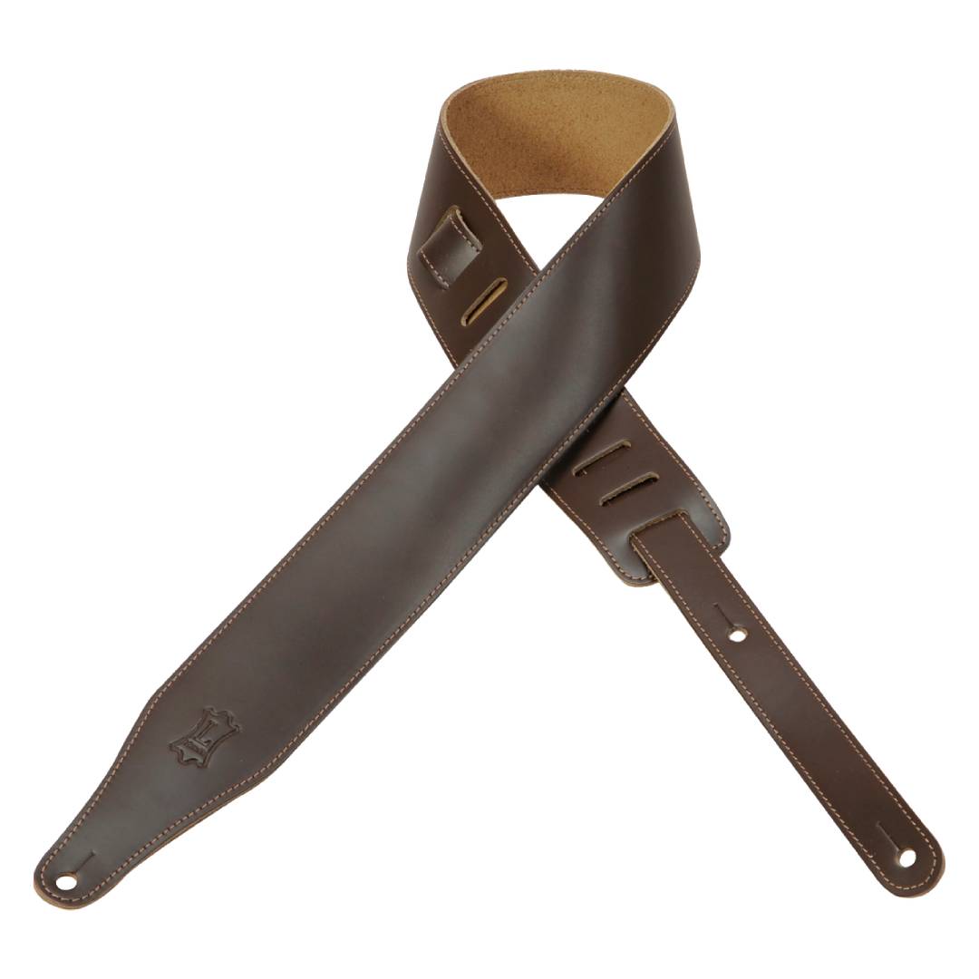 Levy’s DM17 Genuine Leather Guitar Strap – Dark Brown