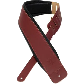 Levy’s Larsen Leather Deluxe Guitar Strap – Burgundy — view 1