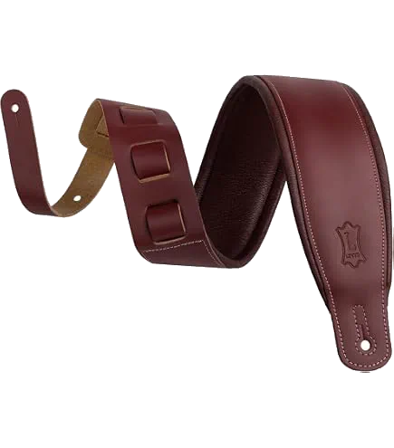 Levy’s Larsen Leather Deluxe Guitar Strap – Burgundy — view 3