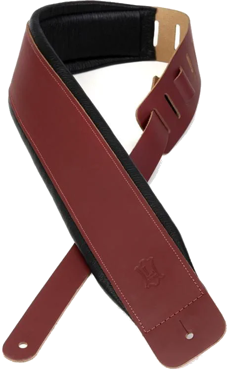 Levy’s Larsen Leather Deluxe Guitar Strap – Burgundy — view 4