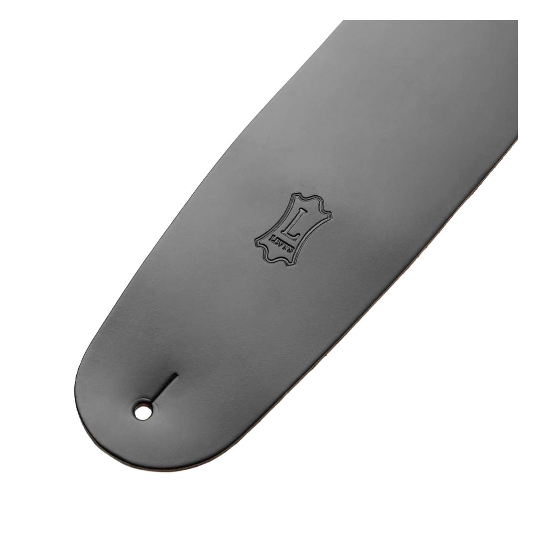 Levy’s M12 Chrome-Tan Leather Guitar Strap – Black — view 4
