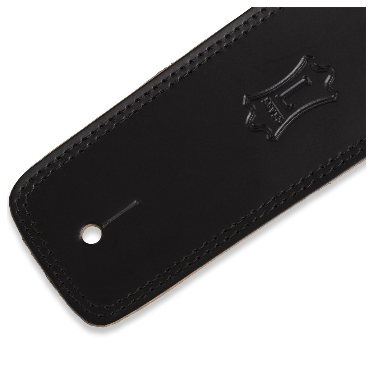 Levy’s M1 Chrome-Tan Leather Guitar Strap – Black — view 3