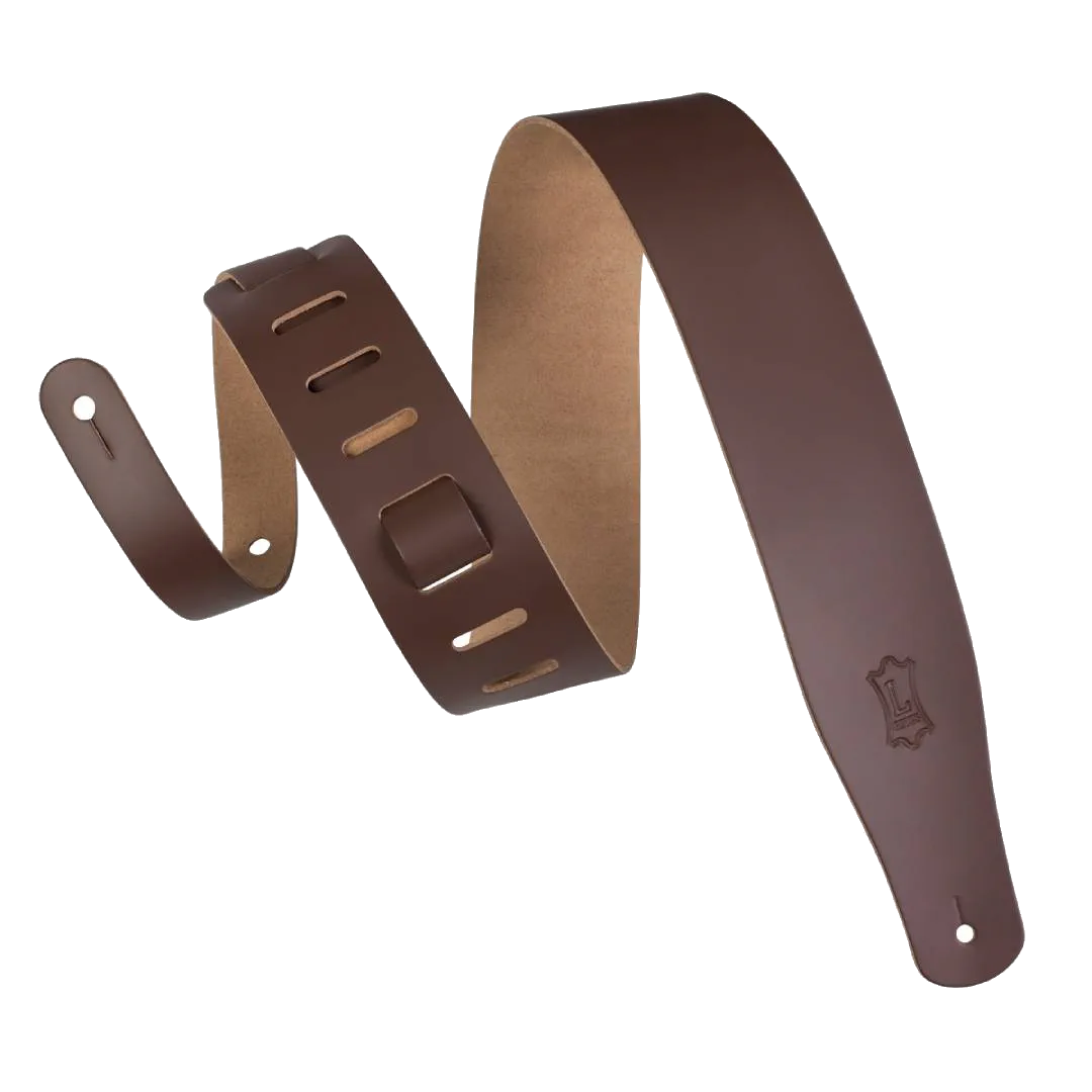 Levy’s M26 Chrome-Tan Leather Guitar Strap – Brown — view 1