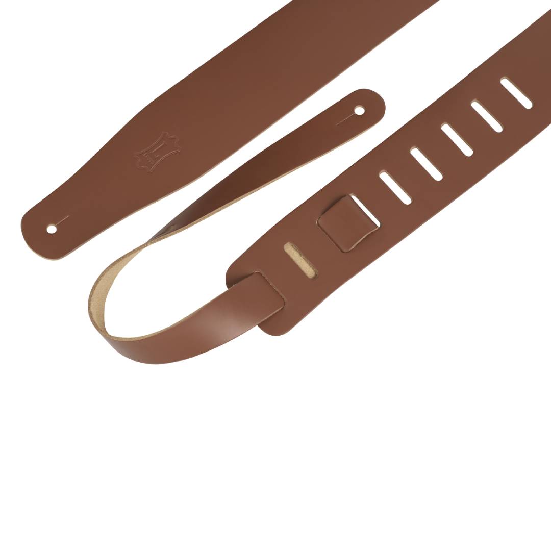 Levy’s Streamline Series 2.5″ Top Grain Leather Guitar Strap – Walnut — view 2