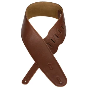 Levy’s M4GF-BRN 3.5-inch Padded Garment Leather Bass Strap – Brown