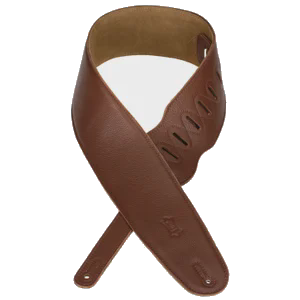 Levy’s M4GF-BRN 3.5-inch Padded Garment Leather Bass Strap – Brown