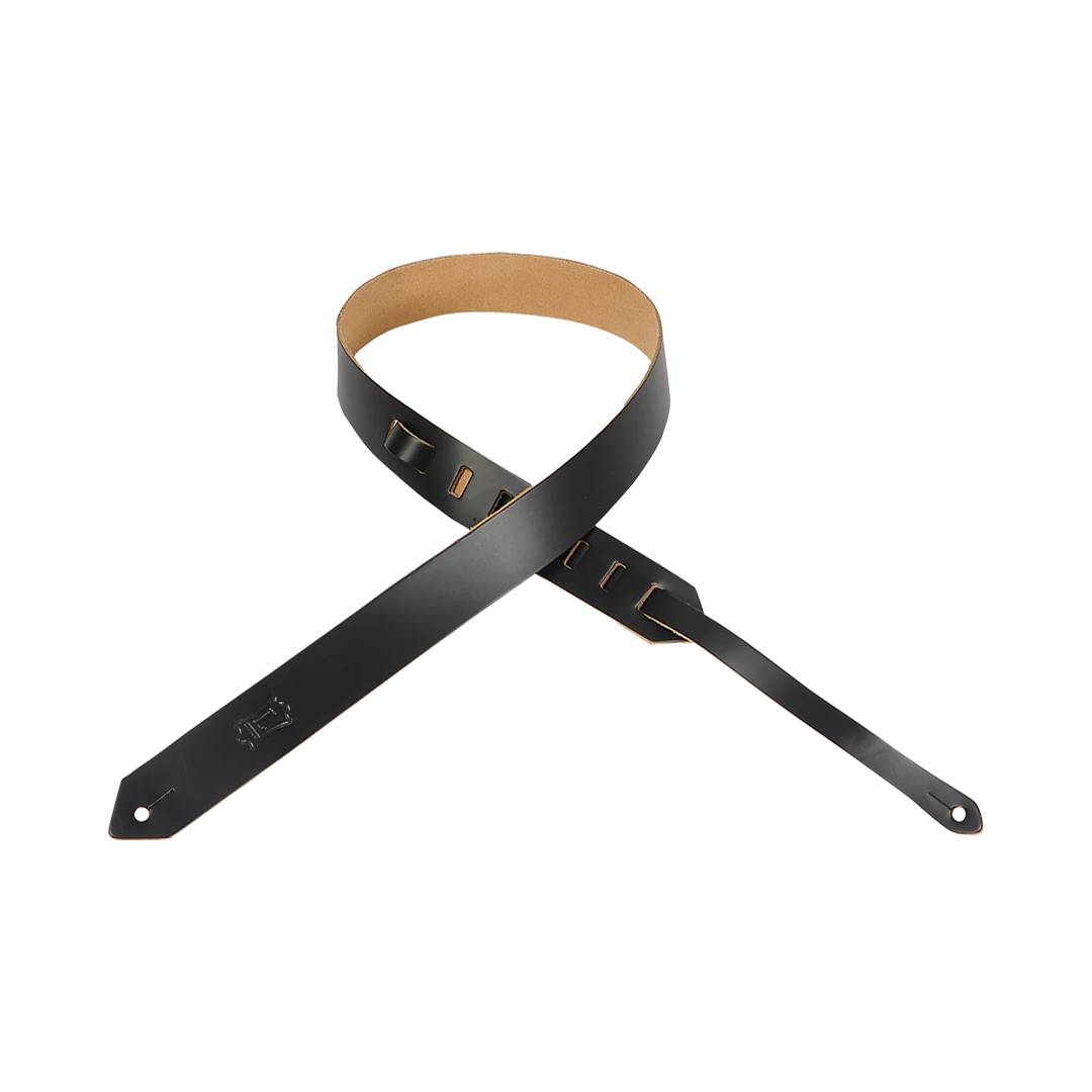 Levy’s M70 Chrome-Tan Leather Guitar Strap – Black — view 1