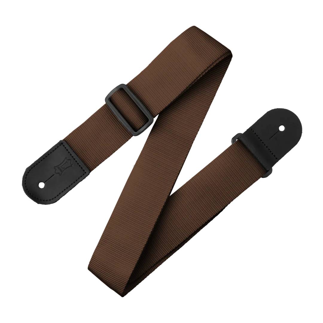 Levy’s Single Tone Series Polypropylene Guitar Strap – Brown — view 1