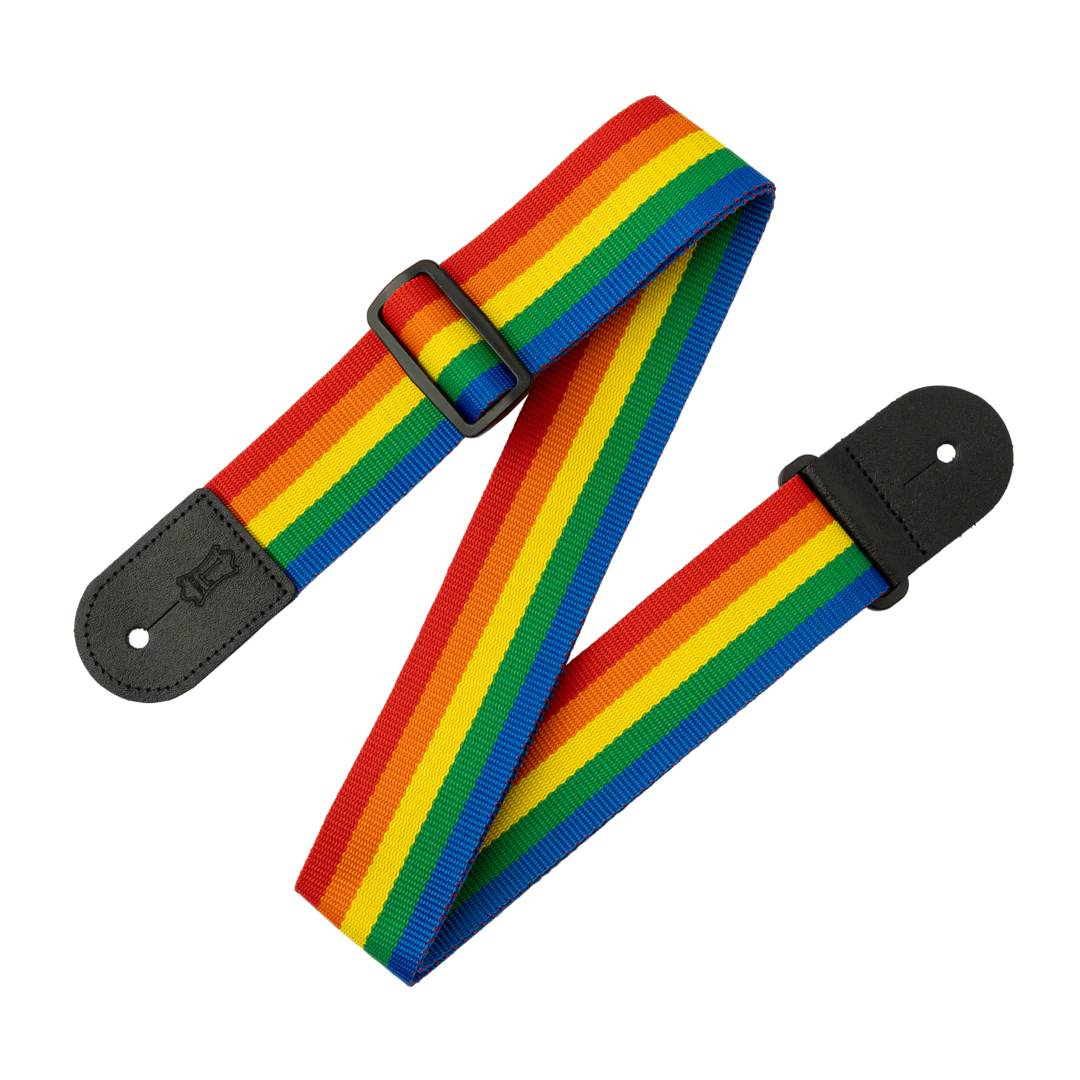 Levy’s Single Tone Series Polypropylene Guitar Strap – Rainbow