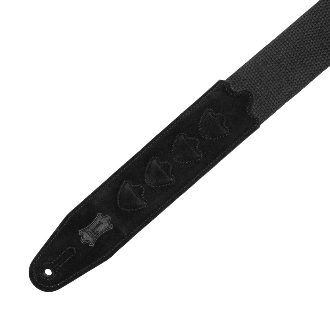 Levy’s MC2PH 2-inch Cotton Pickholder Guitar Strap – Black — view 2