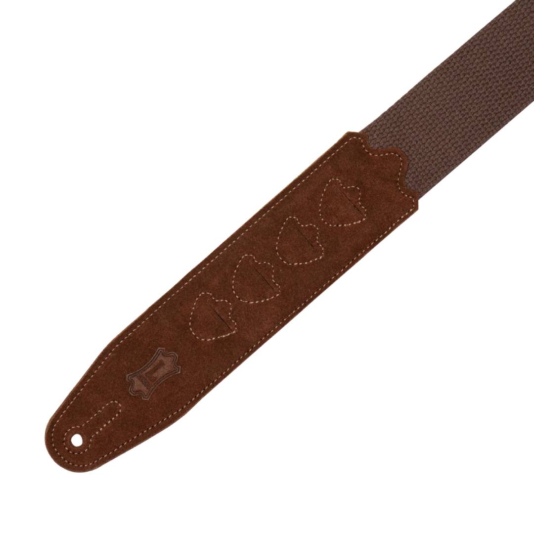 Levy’s MC2PH 2-inch Cotton Pickholder Guitar Strap – Brown — view 2