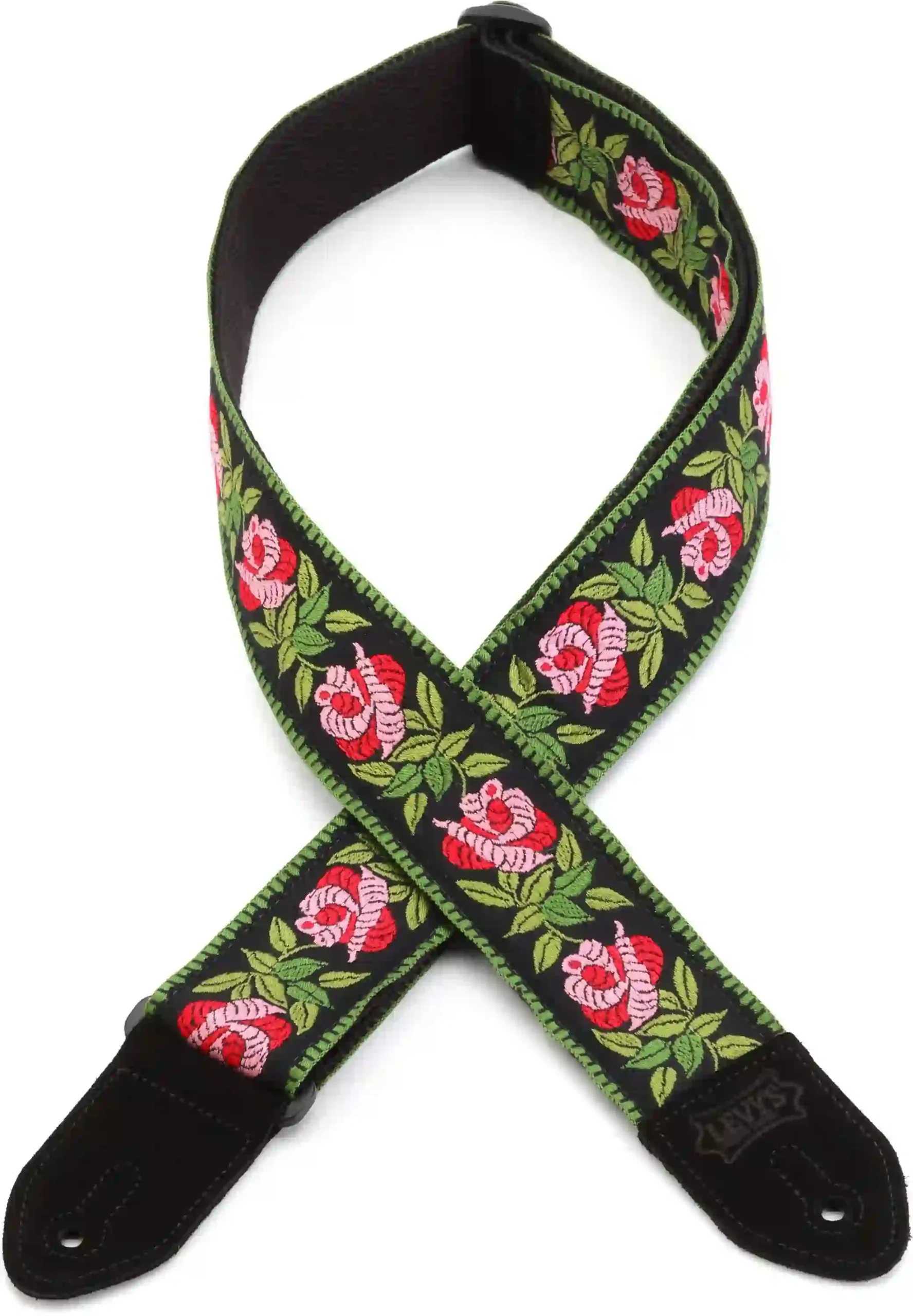 Levy’s MC8JQ Woven Fabric Guitar Strap – Pink Flower — view 2