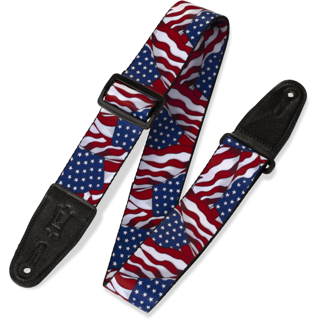 Levy’s MP-09 2″ Polyester Guitar Strap – USA Flag — view 1