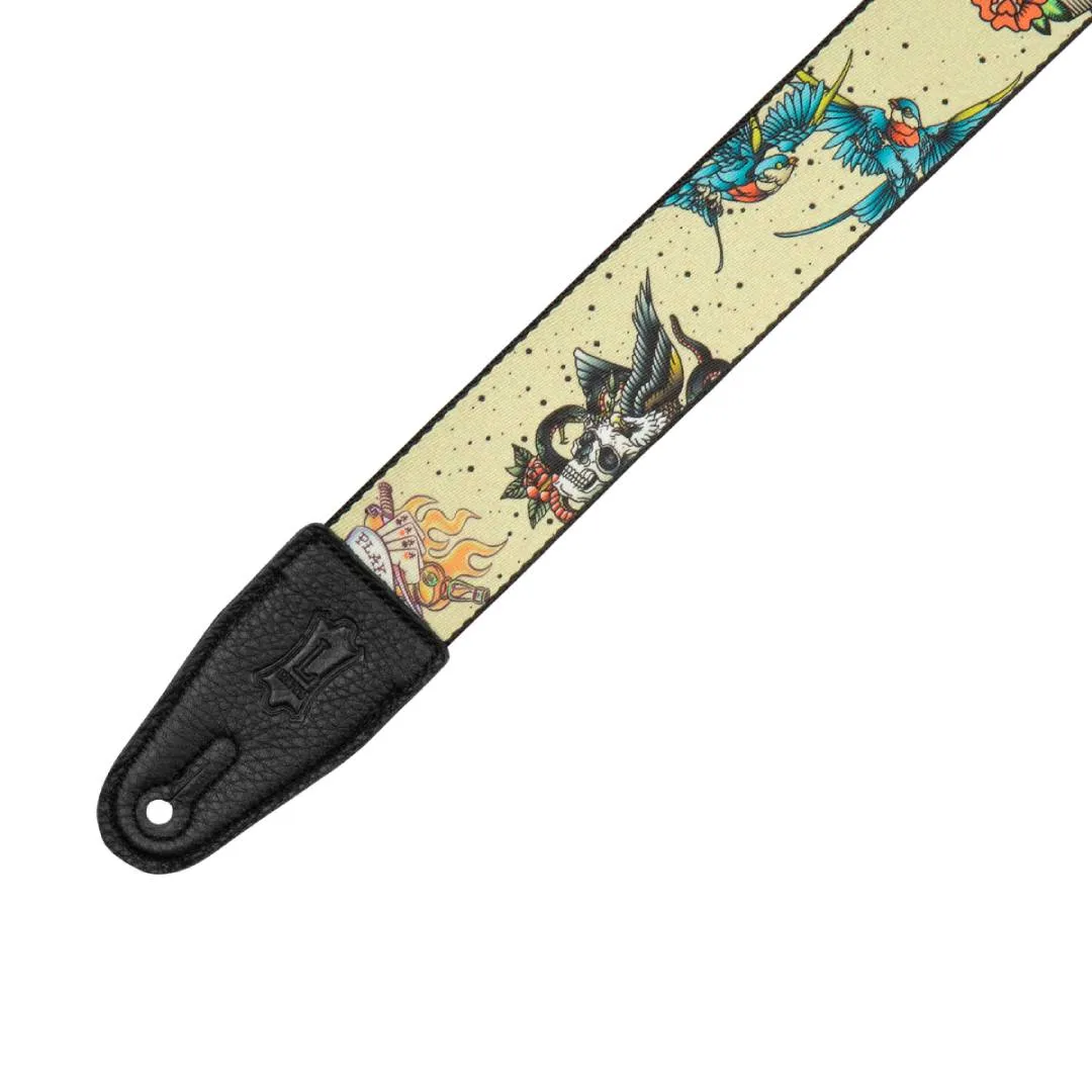 Levy’s MP2TAT 2-inch Poly Tattoo Guitar Strap – Old School — view 2