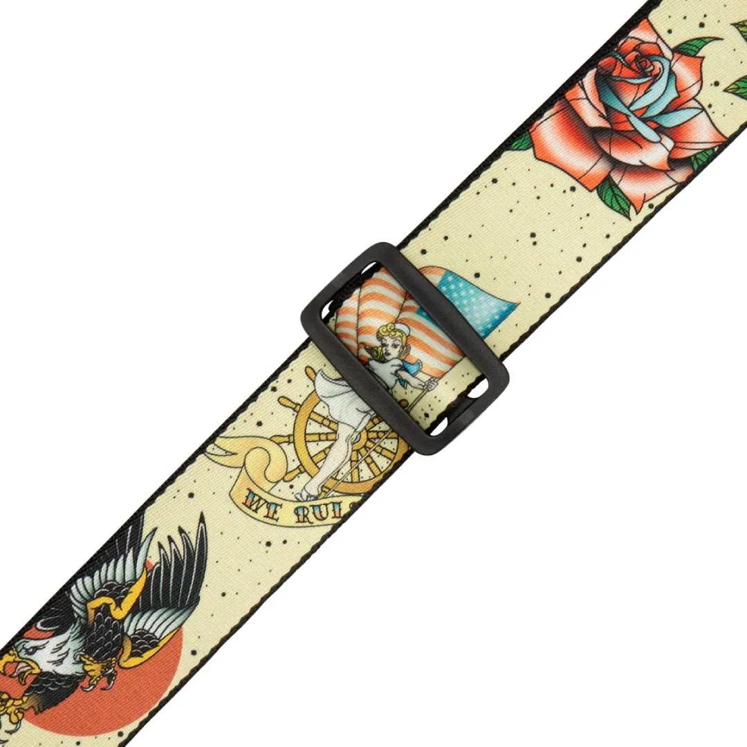 Levy’s MP2TAT 2-inch Poly Tattoo Guitar Strap – Old School — view 3