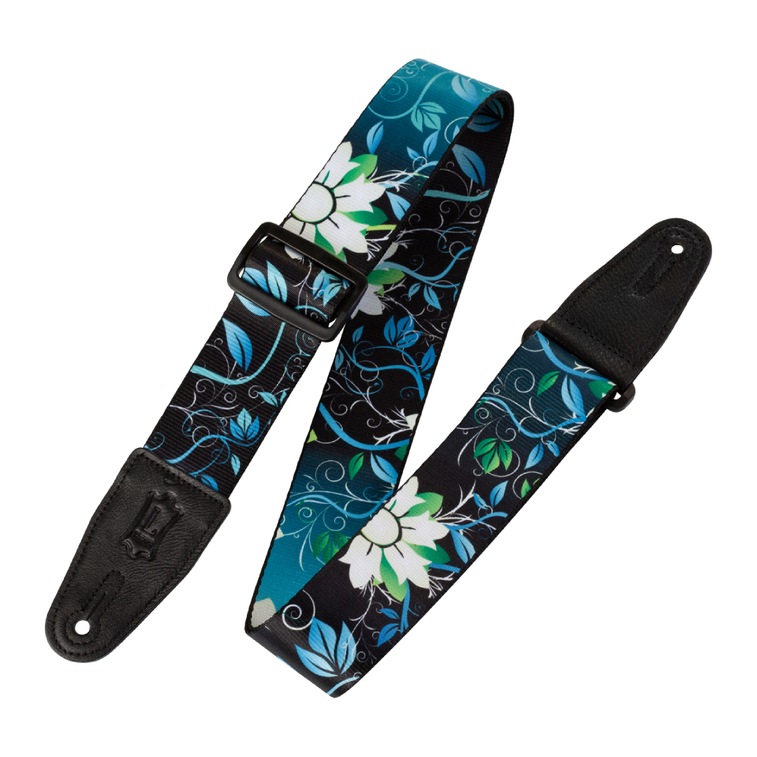 Levy’s MPD2 Polyester Guitar Strap – Blue Flower — view 1