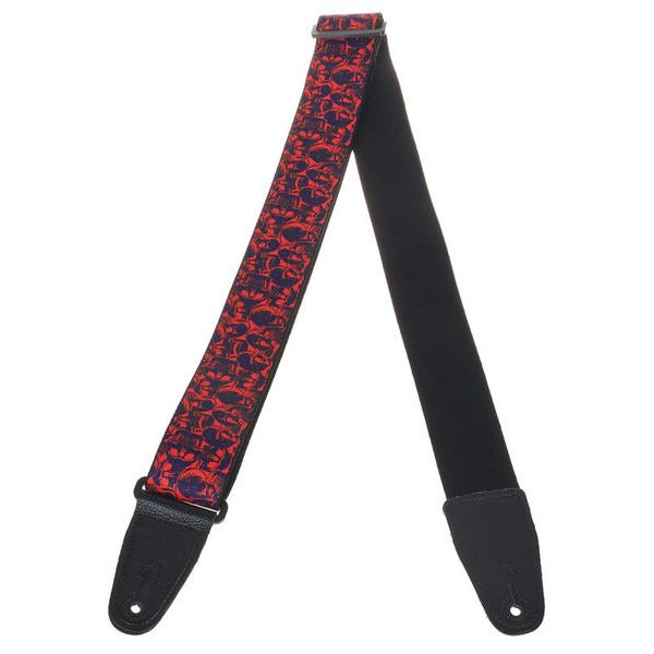 Levy’s&nbsp;MPD2 Polyester Guitar Strap – Purple & Red Skulls — view 2