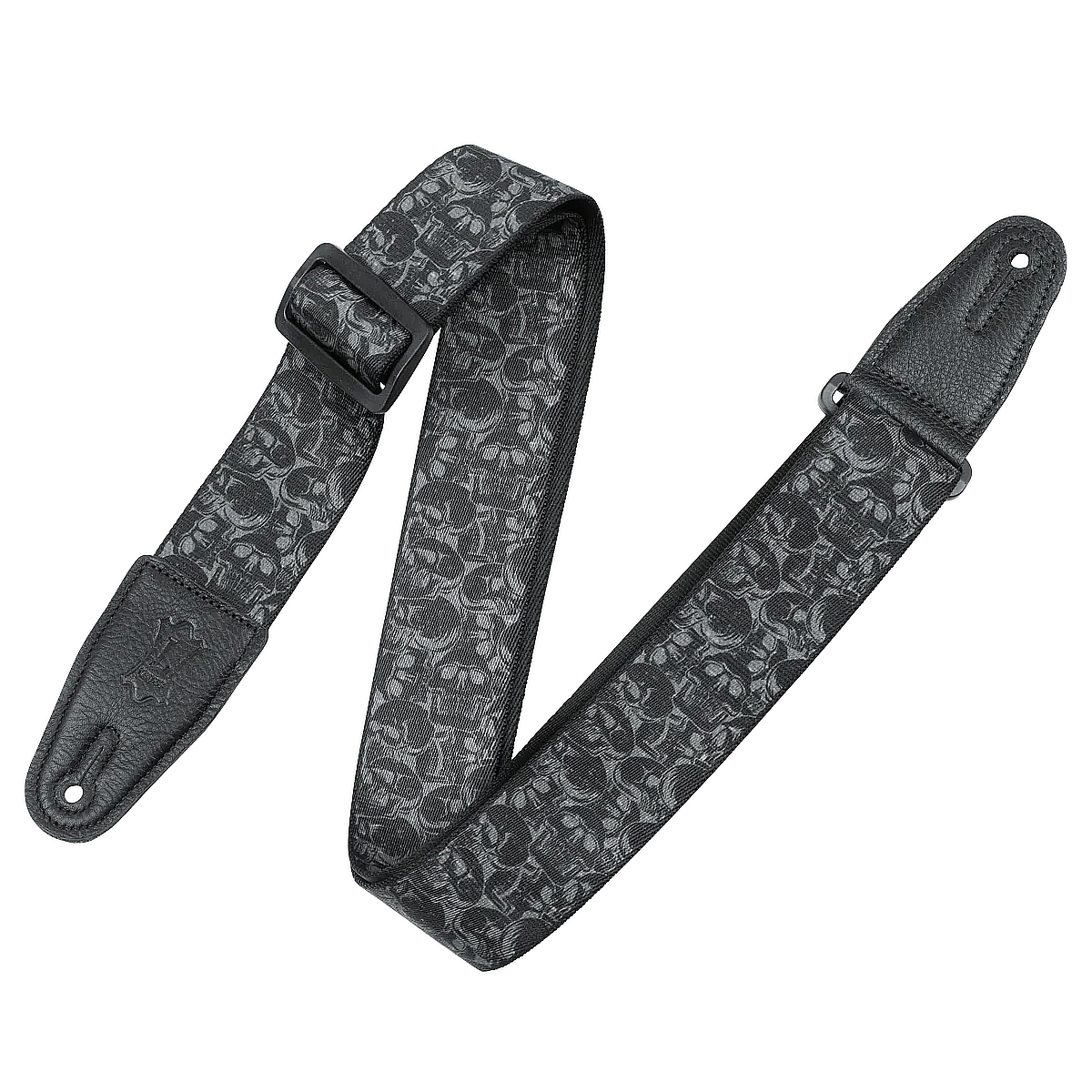 Levy’s MPD2 Polyester Guitar Strap – Black & Grey Skulls — view 1