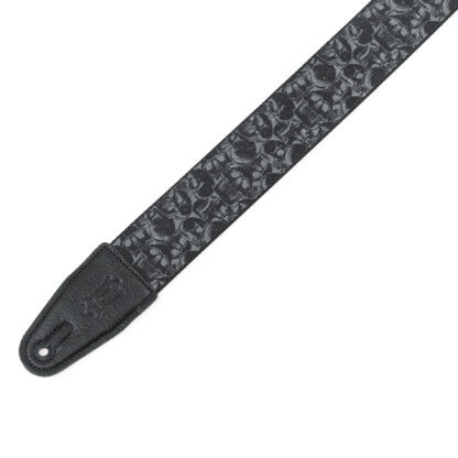 Levy’s MPD2 Polyester Guitar Strap – Black & Grey Skulls — view 3