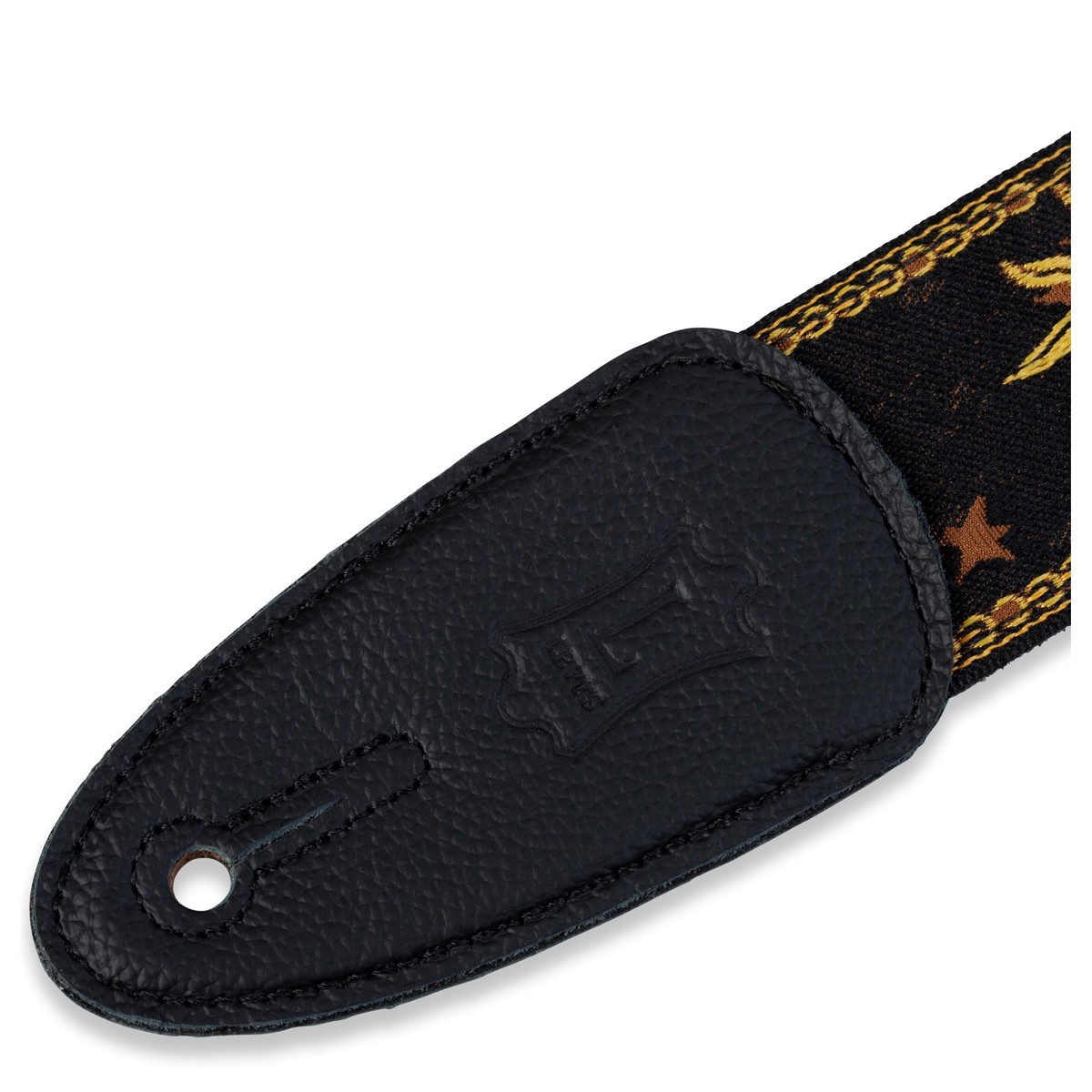 Levy’s MPJG Sun Polyester Guitar Strap – Black/Yellow — view 2