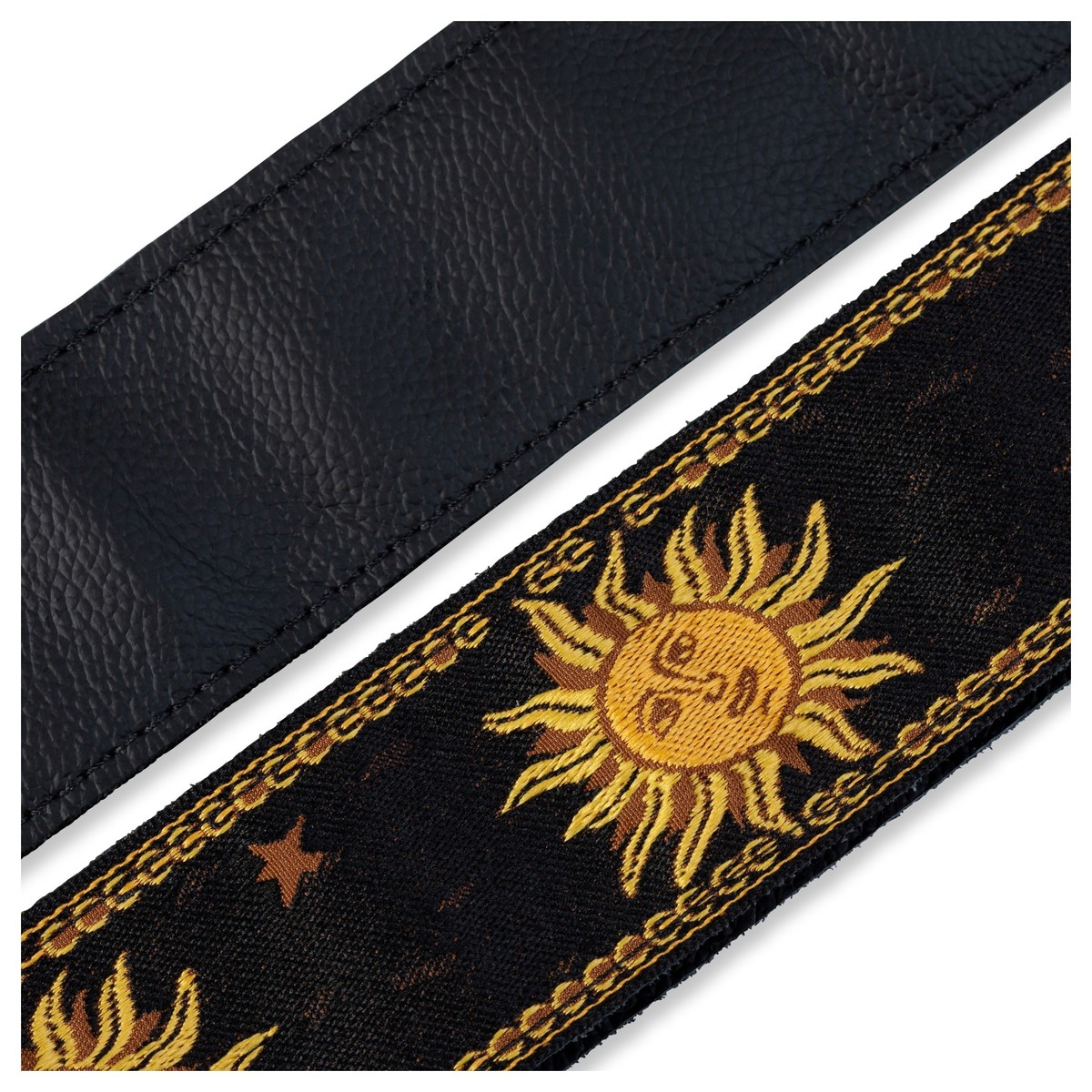 Levy’s MPJG Sun Polyester Guitar Strap – Black/Yellow — view 4
